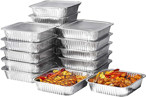 lauvacs Aluminum Foil Pans with Lids-40Pack 2lb Capacity Baking Foil Pan -Aluminum Tray Pans Disposable for Baking，Cooking, Prepping Food