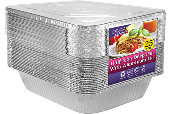 Extra Heavy Duty Half Size Disposable Foil Pans For Baking Roasting and Chafing