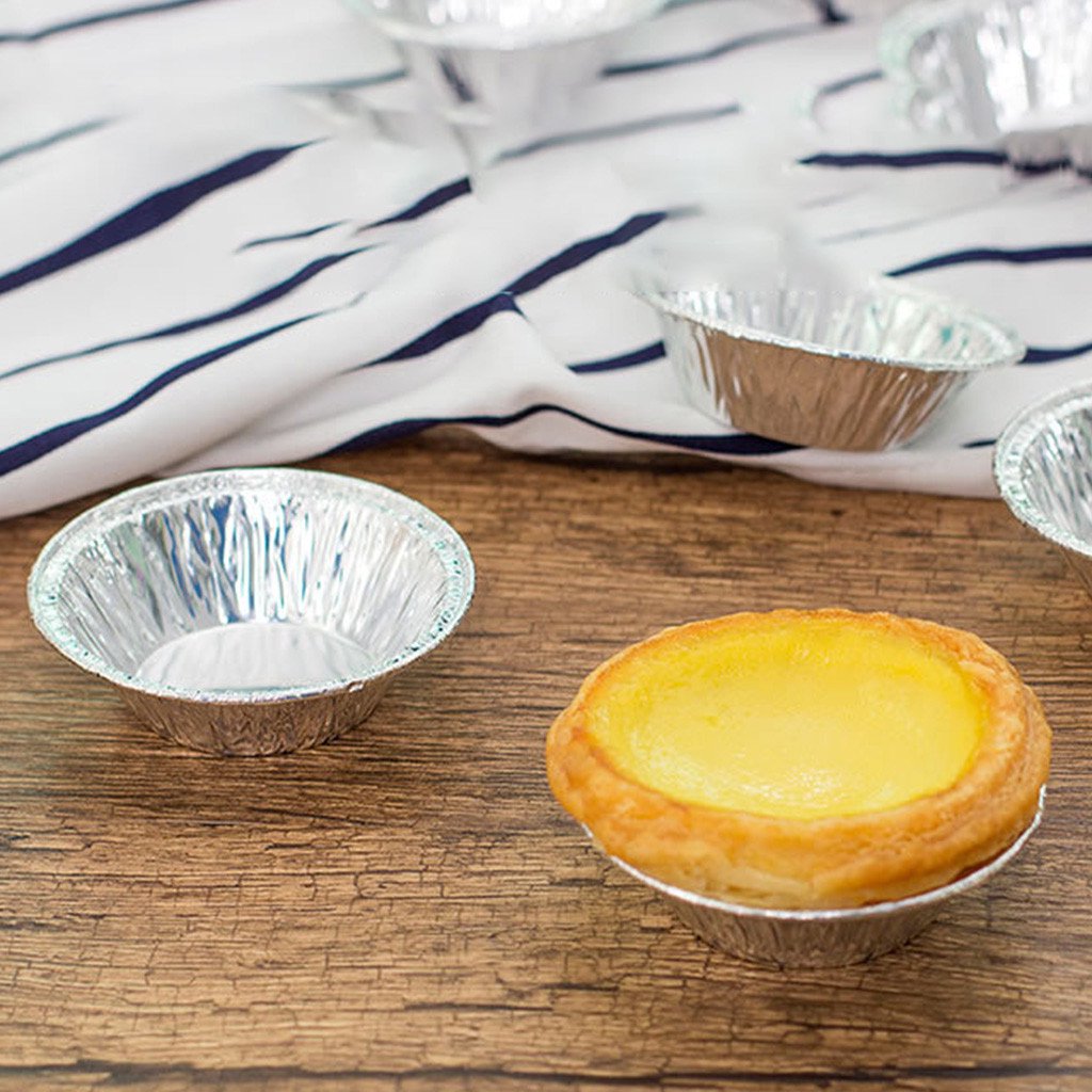 Disposable Aluminum Round Egg Tart Foil Pans for Baking Supplies