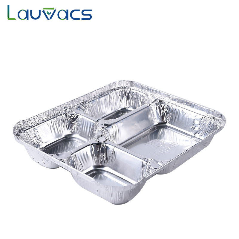 Compartment aluminum pans with lids containers LWS-4C230