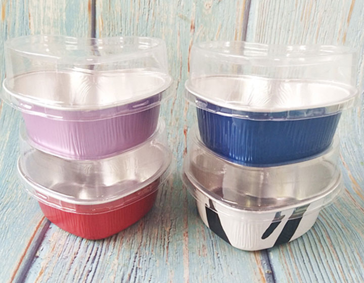 High quality customized colorful aluminum foil containers with lid